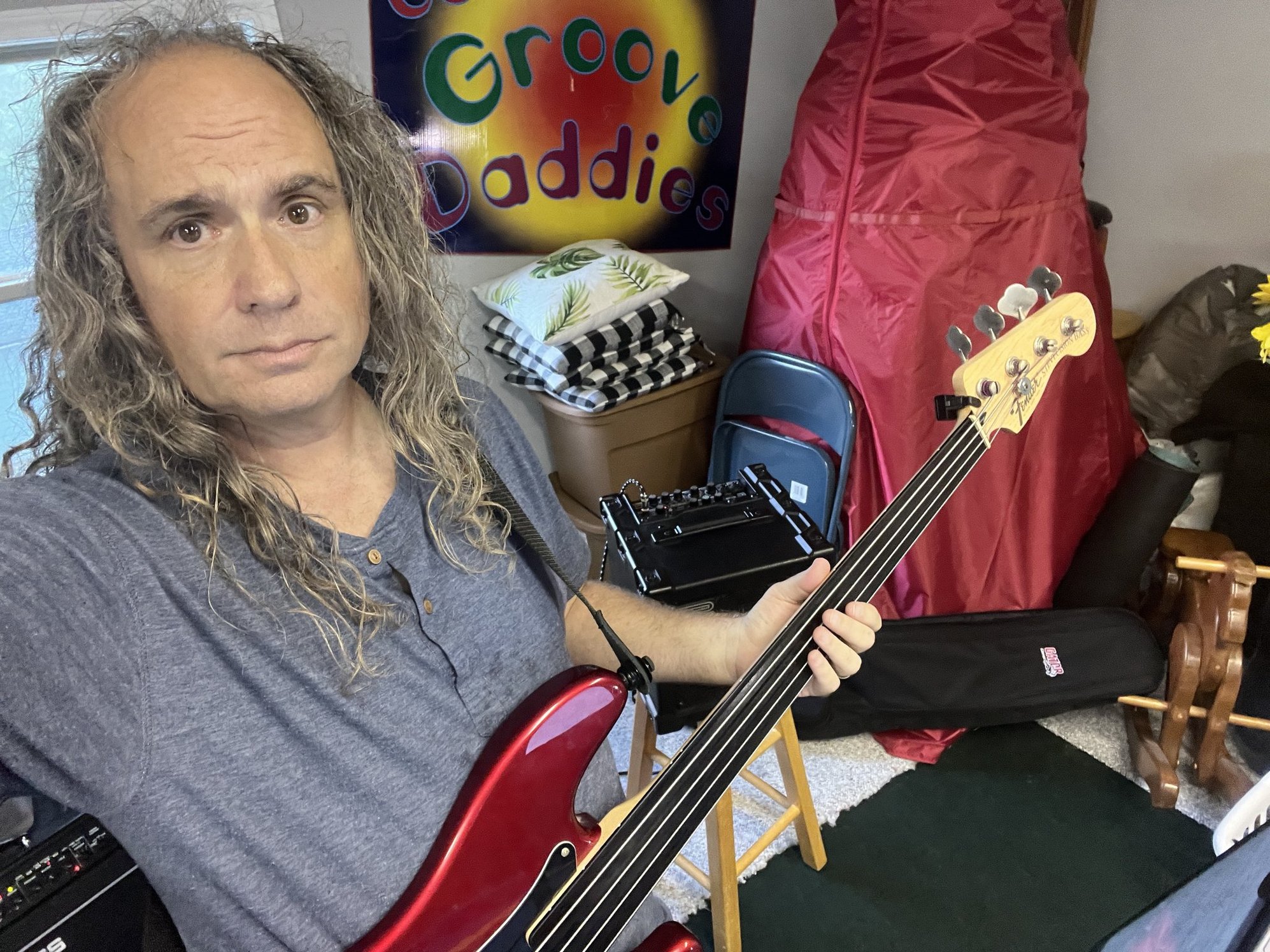 Steve Toback with bass guitar
